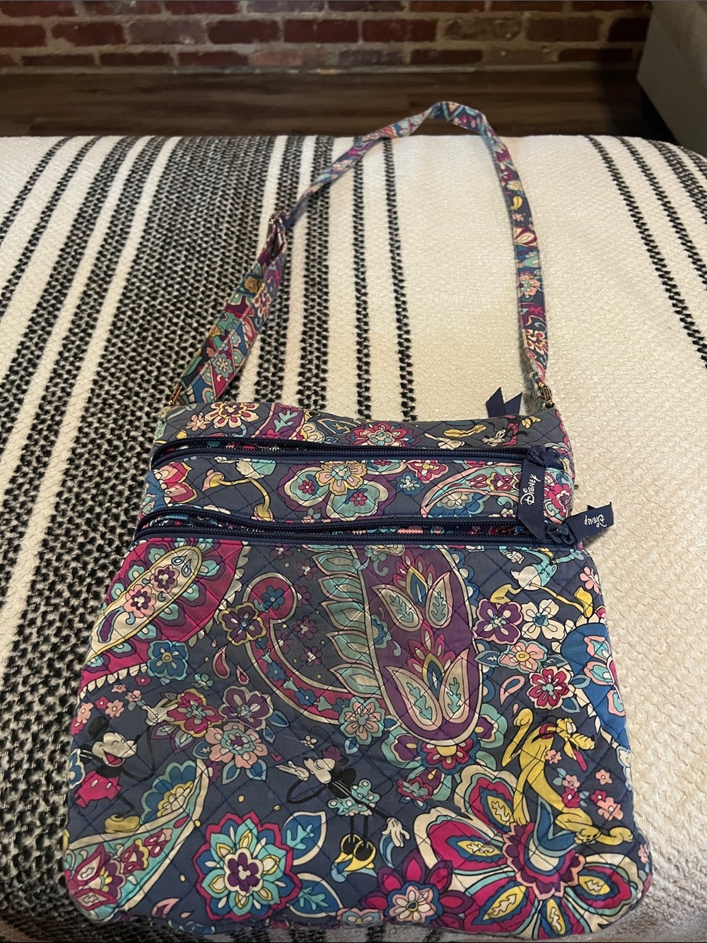Vera Bradley + Disney Quilted Crossbody with Floral Print and Disney Characters